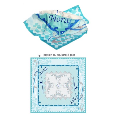 Plus de détails sur FOULARD CARR (Lille turquoise)