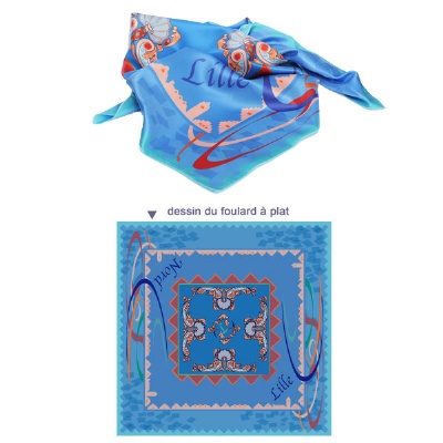 Plus de détails sur FOULARD CARR (Lille bleu)