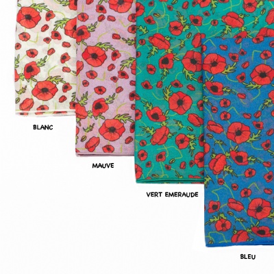 Plus de détails sur FOULARD ECHARPE coquelicot liberty (4 coloris)