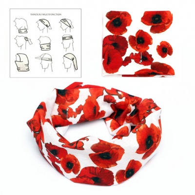 Plus de détails sur BANDEAU MULTIFONCTION (vintage poppies)